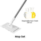 🔥55% KORTING🧹 Herbruikbare Stofmaap Set – Automatische Bionische Klem, 39" Verlengbare Staalsteel, 360° Draaiend + Milieuvriendelijk (Meerdere Oppervlaktes)!