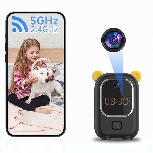 ⚡Topaanbieding: 49% KORTING🔥Slimme digitale klokcamera met dual-band wifi (5 GHz & 2,4 GHz) | Beveiligings- en realtime bewakingssysteem voor thuis