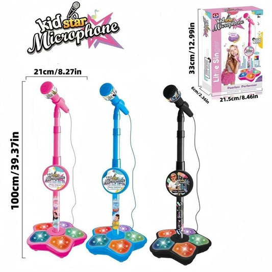 🎅Kerst Hot Sale 60% Korting🎁 Microfoon Speelgoed, Karaoke Machine Speelgoed met Licht🎤
