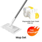 🔥55% KORTING🧹 Herbruikbare Stofmaap Set – Automatische Bionische Klem, 39" Verlengbare Staalsteel, 360° Draaiend + Milieuvriendelijk (Meerdere Oppervlaktes)!