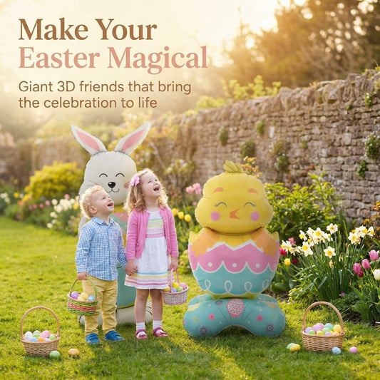 🎁PAASAANBIEDING: 50% KORTING!🐰🎉 Reusachtige 3D-ballon in de vorm van een konijn die vanzelf blijft staan. Feestelijke vreugde
