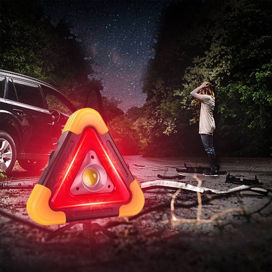 🔥Nieuw model 2026 uitgebracht🔥 Twee-in-één op zonne-energie werkende waarschuwingsdriehoek voor noodgevallen langs de weg