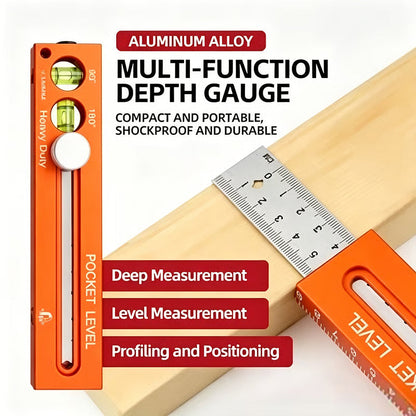 📏 Tweede Halve Prijs – Multifunctionele Liniaal met Waterpas | Nauwkeurig Meten, Perfect Uitlijnen & Efficiënt Werken 🔧✨