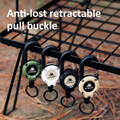 🔑Uitschuifbare Carabiner Sleutelhanger – 65 cm stalen koord, 100.000 trekcycli. Lichtgewicht en stevig.