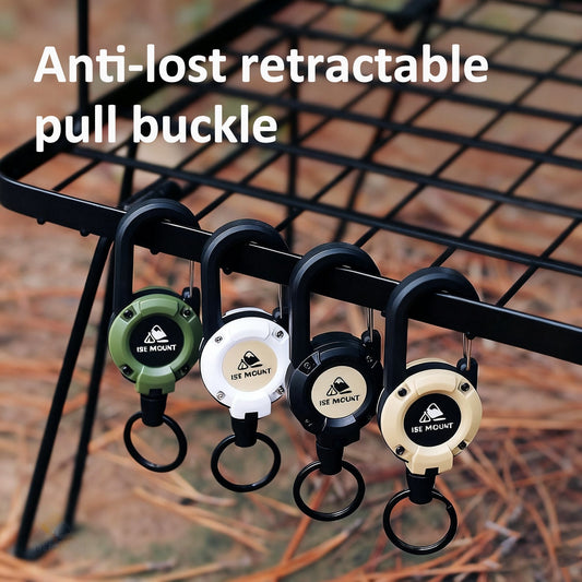 🔑Uitschuifbare Carabiner Sleutelhanger – 65 cm stalen koord, 100.000 trekcycli. Lichtgewicht en stevig.